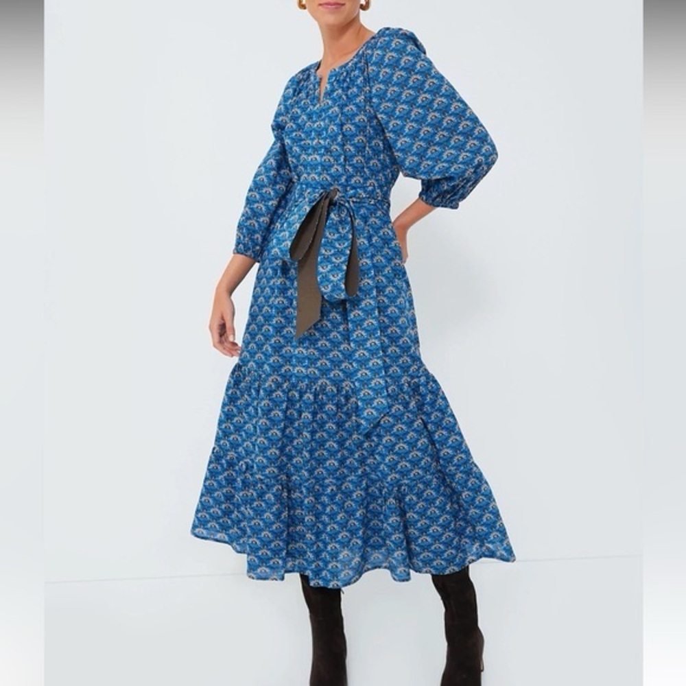 Tuckernuck Blue Patterned Maxi Dress
